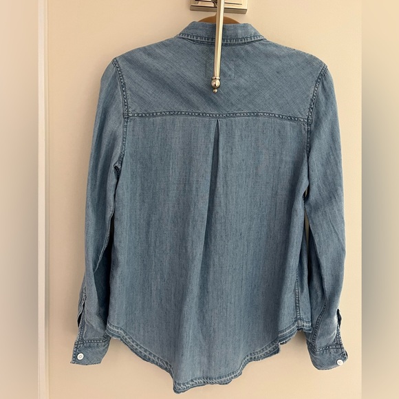 Rails Raw Hem Denim chambray Button Down Shirt size XS - Picture 9 of 14